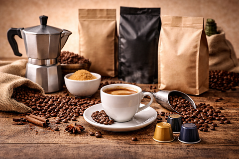 italienischer kaffee espresso moka kaffeebohnen frisch premium italien