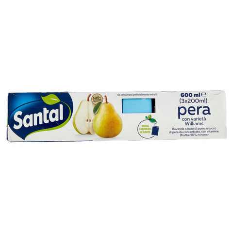 8x Santal pera con varietà Williams Getränk aus Birnenpüree und Saft aus Konzentrat, mit Vitaminen 3 x 200 ml