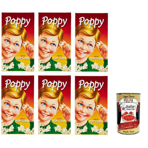 6xSelect POPPY Popcornmais Popcorn 6xSelect POPPY Popcornmais 250gr Original italienisch inkl. Italian Gourmet Polpa 400g 8006280060019