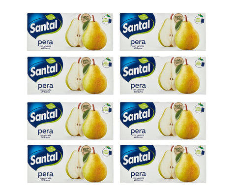 8x Santal pera con varietà Williams Getränk aus Birnenpüree und Saft aus Konzentrat, mit Vitaminen 3 x 200 ml