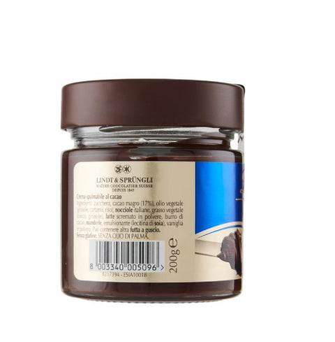 MHD 30/09/2026 Lindt Crema Spalmabile al Cioccolato Fondente Streichcreme Streichfähige Creme aus Dunkler Schokolade und 200g Original italienisch Aufstrich