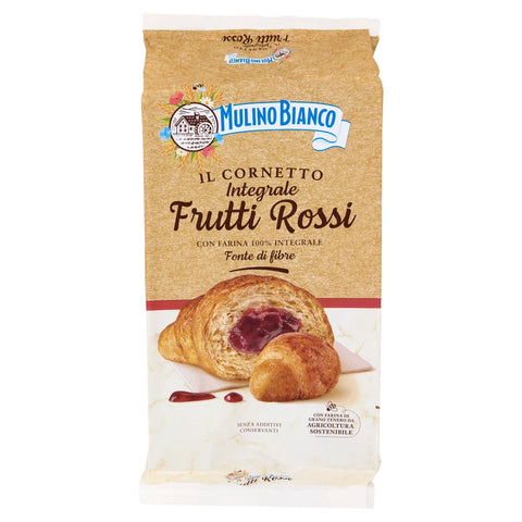 8x Mulino Bianco Cornetti Integrali frutti rossi Kuchen roten Früchte Vollkorn Original italienisch 300gr