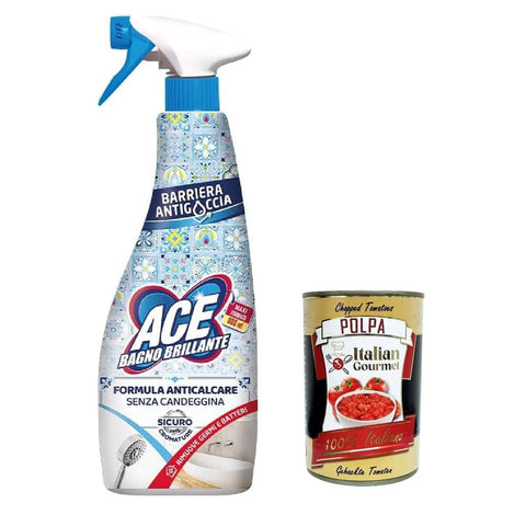 Ace Sgrassatore Bagno Brillante senza Candeggina Badezimmerentfetter Entfetter Reiniger 500 ml 3x italienisch Original Allzweckreiniger + kostenlos polpa 400 g
