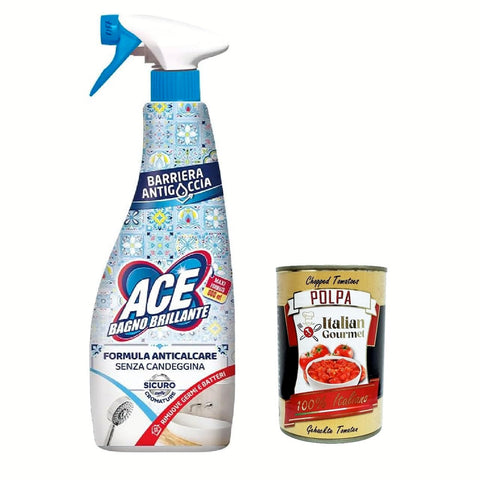 ACE Sgrassatore Bagno Bagno Brillante, senza Candeggina, Badezimmerentfetter Entfetter Reiniger 500 ml italienisch Original