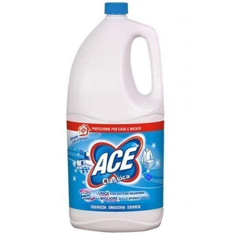 Ace REINIGUNGSMITTEL FLÜSSIGKEIT WASCHMASCHINE CLASSICO ACE 4 LITER BLEICHMITTEL DOPPELT AKTION WÄSCHEREI italienisch Original