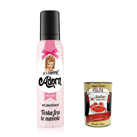 Adorn Mousse Adorn Testa fra le nuvole, volumizzante, Vintage Volumisierungsmousse mousse, Haarschaum 3x 150 ml inkl. Italian Gourmet polpa 400g Original italienisch 8004395126231