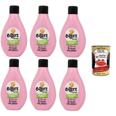 ADORN Vintage Shampoo Shampoos ADORN Vintage Shampoo Glossy ricci Für lockiges Haar 6x 250ml Original italienisch inkl. Italian Gourmet Polpa 400g 8032804040014