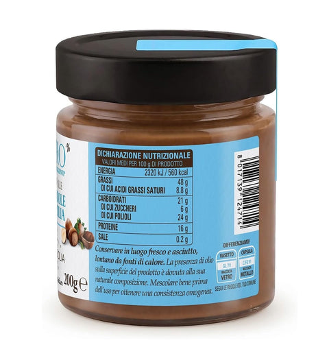 Agrisicilia Schokoladenaufstrich Agrisicilia Crema alle Nocciole di Sicilia Zero Zuccheri Aggiunti Sizilianische Haselnusscreme ohne Zuckerzusatz 200 g