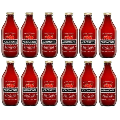 Agromonte Pasten & Kochsaucen Agromonte Salsa Pronta di Pomodoro Datterino Fertige Datterino-Tomatensauce Tomaten Sauce Tomatenpüree Glasflasche von 330 g 12x italienisch Original 8001200049198