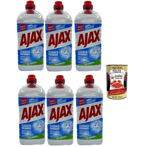 Ajax Bodenreinigung Ajax Pavimenti Classico, 6x1.250 ml Mehrflächenreiniger Aktivkraft Bodenreinigung italienisch Original 8032804040014