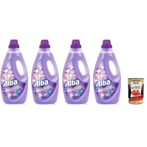 Alba Flüssiger Weichspüler Alba Ammorbidente, Weichspüler Lavendel und Pfingstrose, 33 Wäschen, 4x 1850ml Original italienisch inkl. Italian Gourmet Polpa 400g 8032804040014