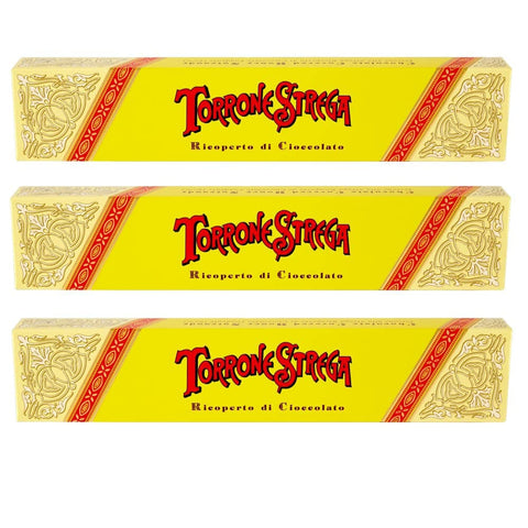 Alberti Knabberartikel Alberti Torrone Alberti Strega Torrone ricoperto di cioccolato fondente Nougat mit dunkler Schokolade überzogen 3x 150g italienisch Original 8001975010317