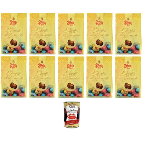 Alberti Strega Ovetti Schokolade Alberti Strega Ovetti di Cioccolato assortiti Verschiedene Schokoladeneier 10x200g Original italienisch inkl. Italian Gourmet Polpa 400g 8032804040014