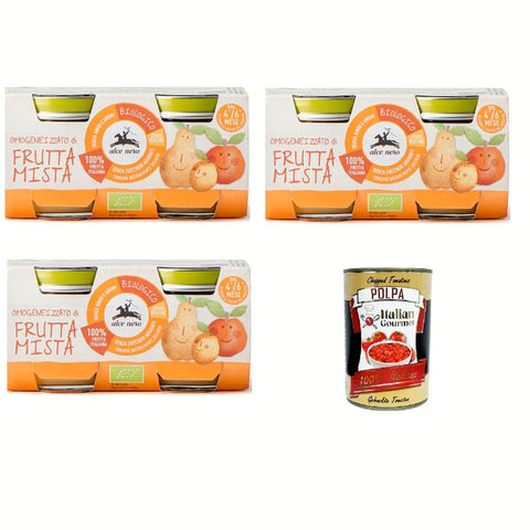 Alce Nero Frucht, Getreide & Joghurt Zubereitungen Alce Nero Omogeneizzato di Frutta mista Mischfruchtpüree 2 x 80 g Frucht, Getreide & Joghurt Zubereitungen italienisch Original 8009004810488