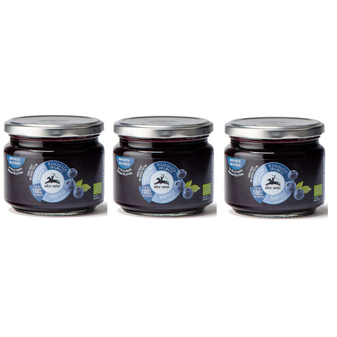 Alce Nero Composta di Mirtilli Biologica Bio Blaubeerkompott mit Bio-Blaubeeren 270 g 3x italienisch Original Konfitüre
