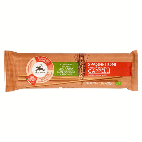 Alce Nero Baule Volante Spaghettoni Grano Duro Senatore Cappelli biologici italienisch Original Pasta