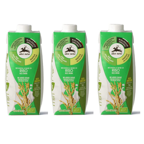 Alce Nero Reis Alce Nero Bevanda Biologica Vegetale a Base di Riso Bio Gemüse Getränk auf Reisbasis 500 ml Erfrischendes Alkoholfreies Getränk italienisch Original 8009004908918