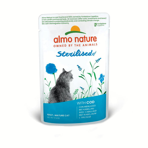 almo nature Trockenfutter almo nature Katzenfutter Cat Funktionelle Tasche sterilisiert mit Cod 30 x 70g Original italienisch