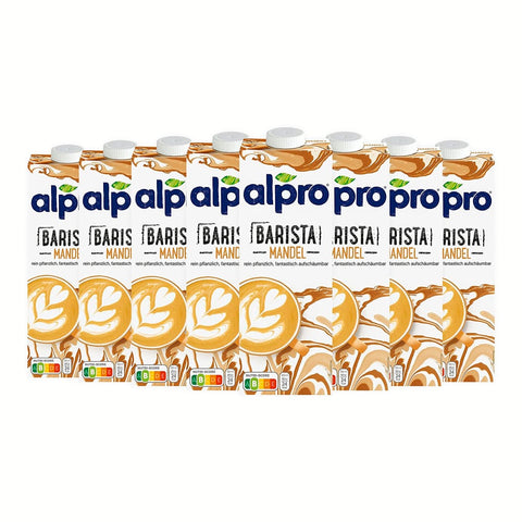 Alpro Mandel Alpro Barista Mandel nussiger Geschmack Zuckerarm Aufschäumbar je 1 Liter 8x Original italienisch 5411188129899