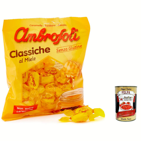 Ambrosoli Caramelle classiche al miele, bonbons Süßigkeit Honig 135 g Frucht- & Kräuterbonbons italienisch Original