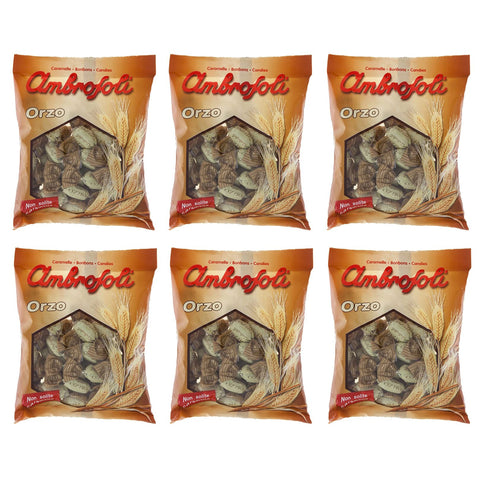 Ambrosoli Orzo Hartbonbons mit Gerste Geschmack Bonbons Beutel 150 g 6x italienisch Original