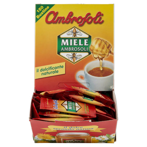 Ambrosoli Miele Break Fast Einzeldosis Honig Packung mit à Wildblütenhonig in Beuteln 16 g 100 Stück italienisch Original