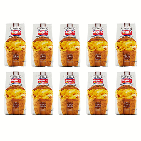 Amica Chips Eldorada Come una Volta Kartoffelchips dicker und knuspriger Schnitt 130g glutenfreie Kartoffel chips 10x Original italienisch