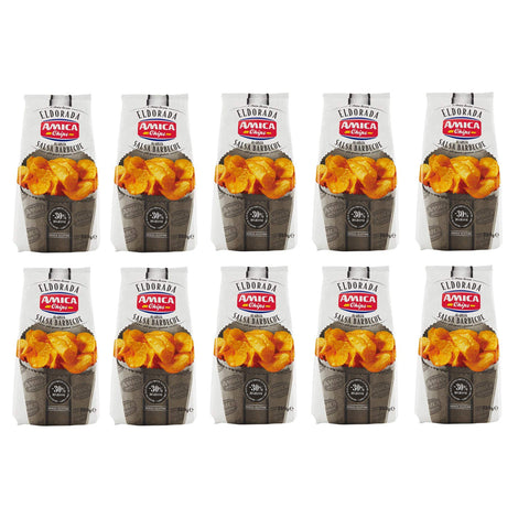 Amica Chips Eldorada Salsa Barbecue Kartoffelchips gesalzen mit Geschmack der Barbecue Sauce glutenfreie knusprige 10x 130g italienisch Original