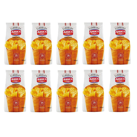 Amica Chips Amica Chips Eldorada Grigliata Salzige Kartoffelchips mit gewelltem Schnitt glutenfreie knusprige Kartoffel chips 130 g 10x italienisch Original 8008714000783