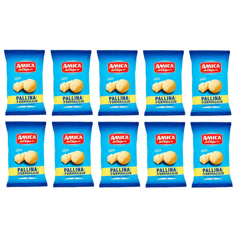 Amica chips Pallina al Formaggio Mais- mit Käsegeschmack Salziger Beutel 125 g 10x italienisch Original Kartoffelchips