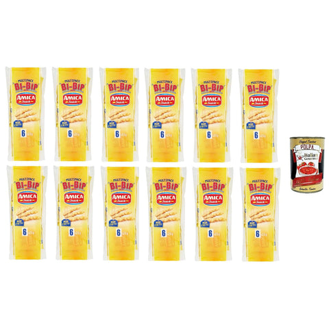 Amica chips AMICA Bi-Bip Mais-Crunchies mit Käsegeschmack 150 g 12x italienisch Original Pastasauce + kostenlos Polpa 400 g