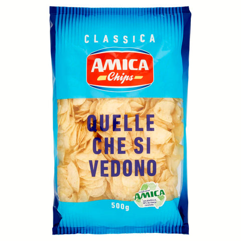 Amica chips Amica Chips Classica Chips Patatin Potato Chips Salted Potato 500 g 5x italienisch Original Kartoffelchips + kostenlos Polpa 400 g