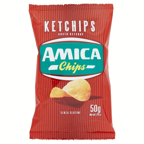 Amica Chips Ketchips Ketchup Patatine Kartoffelchips gesalzen Kartoffel 6x50g Original italienisch Sauce