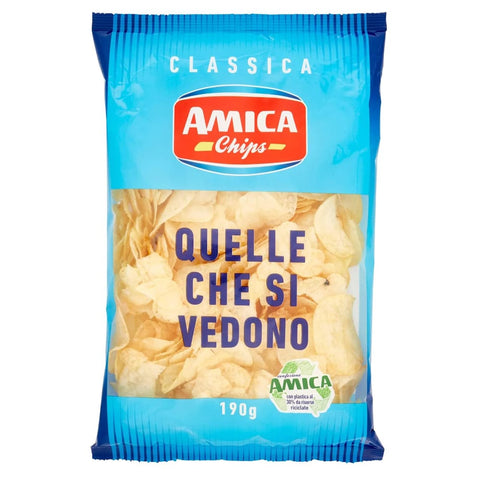 Amica chips Chips Amica chips Classica Chips Patatin Potato Chips Salted Potato 12x 190 g inkl. Italian Gourmet Polpa 400g Original italienisch 8008714003517