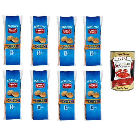 Amica chips Chips Amica chips le chicche Multipack 8x150gr Packung mit 6 Beuteln à 25 g Original italienisch inkl. Italian Gourmet Polpa di Pomodoro 400g 8008714003838