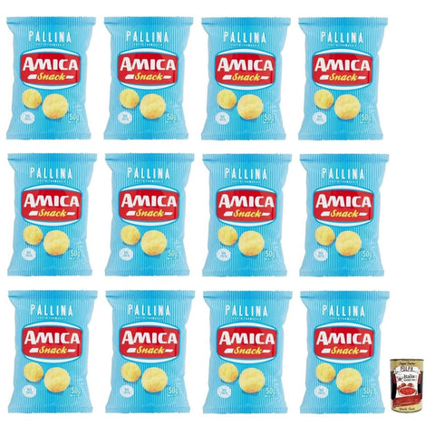 Amica Chips Chips Amica Chips Pallina al Formaggio Mais Snacks mit Käsegeschmack Salziger Snack 50 g Beutel italienisch Original 8008714001292
