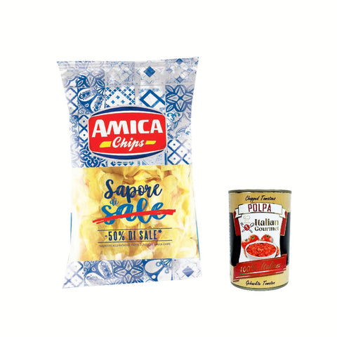 Amica Chips Patatine Sapori di Sale 175 g, Kartoffelchips 50% des Salzes Kekse, Zwieback & Chips italienisch Original