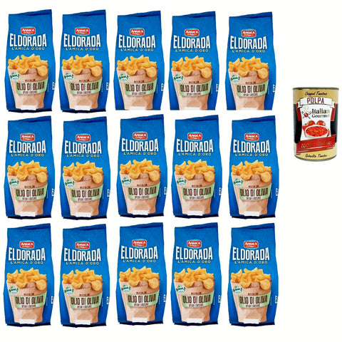 Amica chips Eldorada Chips mit Olivenöl Kartoffelchips gesalzen Kartoffel 15x130g Original italienisch Snack