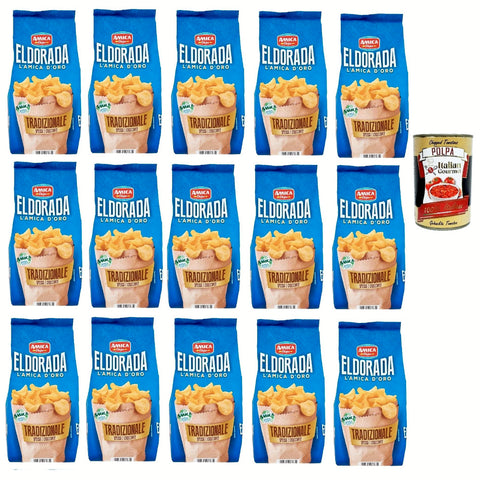Amica Chips Eldorada Chips Tradizionale Kartoffelchips gesalzen 15x 130 g Kartoffel Snack Kuchen & Backwaren italienisch Original
