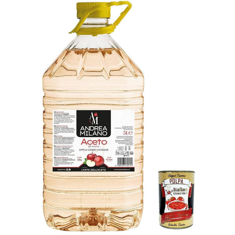 Andrea Milano Essig Andrea Milano Apfelessig, empfindlicher und aromatischer Geschmack, ideal zum Kombinieren mit gekochtem und rohem Gemüse, 5% Säure, hergestellt in Italien, 5 l Haustier italienisch Original 8032804040014