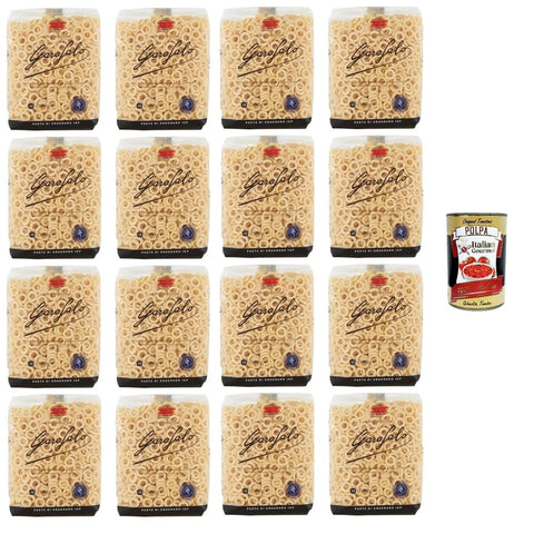 anelli Längliche Pasta anelli siciliani no. 52-2 pasta di gragnano igp Sizilianische Ringe Nr. 52-2 Gragnano g.g.A.-Nudeln 16x500 g Original italienisch inkl. Italian Gourmet Polpa 400g 8032804040014