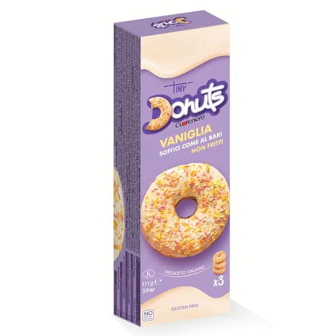 Antico Caffe' Novecento Cuorenero 3 Donuts Vanillegeschmack | Nicht gebratene Donuts glutenfrei im Fall | Donuts mit Vanillegeschmack | Vanille Snack 111 Gramm italienisch Original