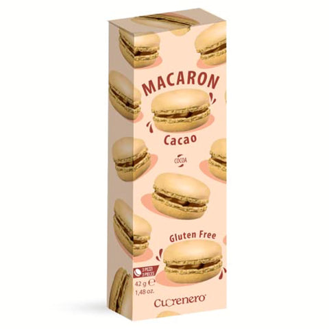 ANTICO CAFFE' NOVECENTO Kekse ANTICO CAFFE' NOVECENTO Cuorenero 3 Macaron Kakaogeschmack | Glutenfreies Schokoladen - Macaron | Pralinen in einer Geschenkbox | Macaron Kekse im Karton - . 42 Gr Original italienisch 8019980029224