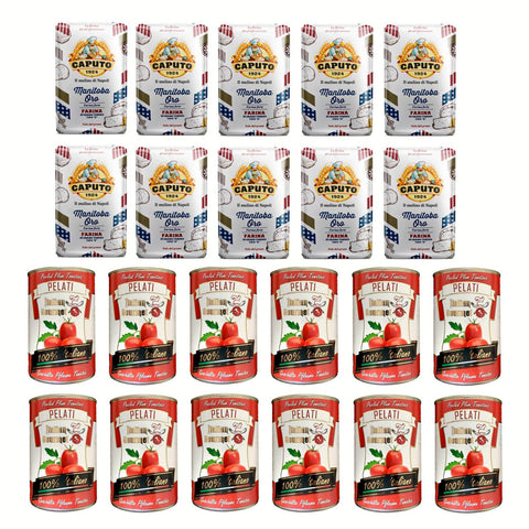 Antimo Caputo Testpaket Caputo Manitoba Oro Pizzamehl Mehl ( ) 10 x 1Kg inkl. Italian Gourmet 100% italienische geschälte Tomaten dosen ( 12 x 400g ) Original italienisch