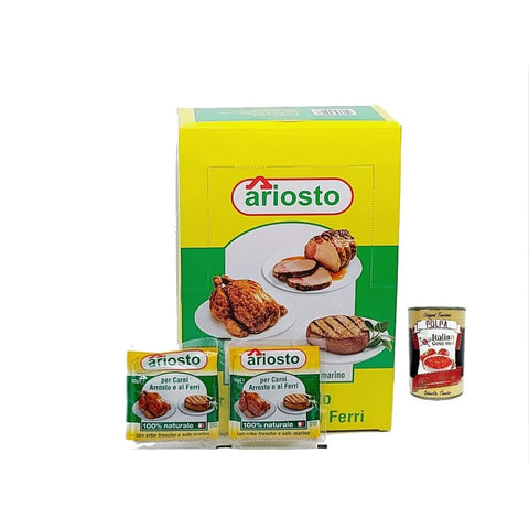 ariosto Gewürzmischungen ariosto Per Carni Arrosto e ai Ferri Gewürz für Gebratenes und Gegrilltes Fleisch,50 Beutel à 10g Original italienisch inkl. Italian Gourmet Polpa di Pomodoro 400g Dose 80065517