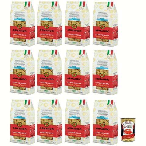 Armando L'Orecchietta, Bronzegezogene Nudeln, 100% Italienische Pasta 12x500g Original italienisch