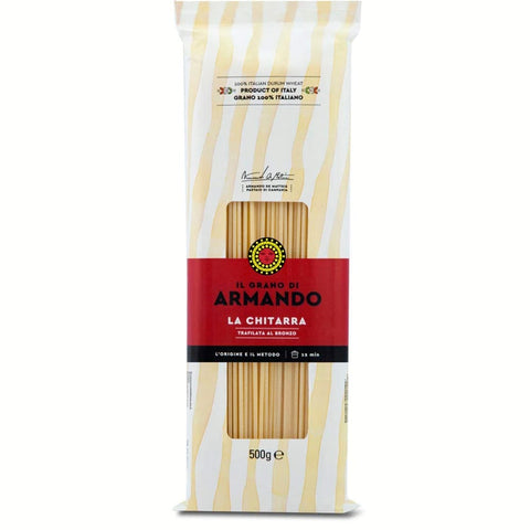 ARMANDO Kurze Pasta ARMANDO Il Grano Di Armando La Chitarra Italienischer Weizen Bronze gezeichnet 100% Italienische Pasta 500g 3x Original italienisch 8005709200128