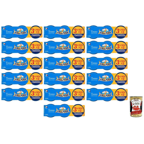 AS do Mar Gemüse AS do Mar Tonno all'Olio di Oliva Thunfisch in Olivenöl ideal für jedes Rezept Glas 80 g 48x italienisch Original + kostenlos Polpa di Pomodoro 400 g Dose 8003294960113