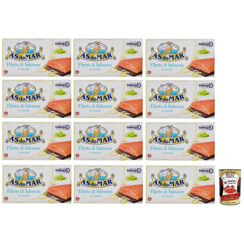 AS do Mar Lachs AS do Mar Filetto di Salmone al Naurale,Natürliches Lachsfilet,Reich an Omega 3,Dose 150 g italienisch Original 8003294537018