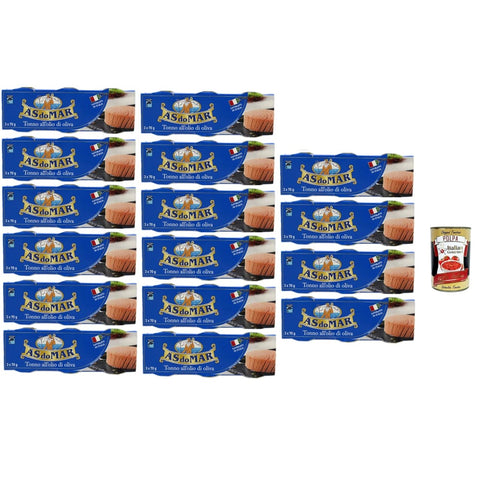 AS do Mar Thunfisch AS do Mar Tonno all'Olio di Oliva,Thunfisch in Olivenöl,ideal in jedem Rezept 16x 210g (3x70g) Dose Original italienisch inkl. Italian Gourmet Polpa di Pomodoro 400g Dose 8032804040014